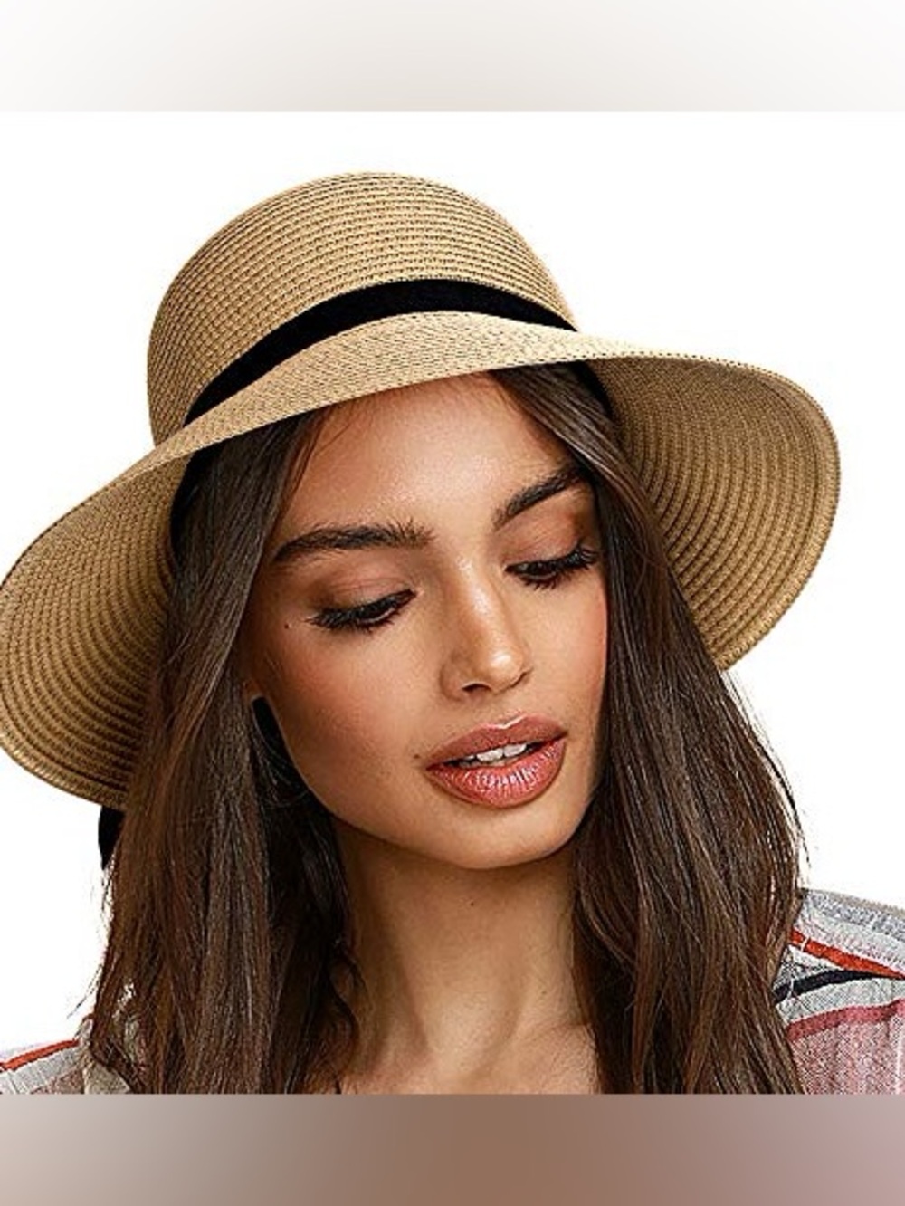FURTALK Straw Beach Hat Women’s Size M/L Khaki Adjustable New